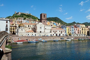 Bosa Old Town from Ponte Vecchio